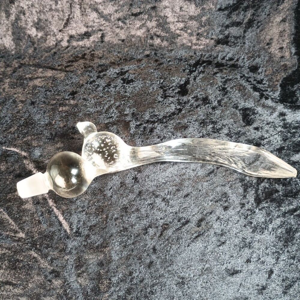 1940s Gundersen-Pairpoint Crystal Glass Perfume Bottle MCM With Pheasant Stopper - Picture 9 of 15